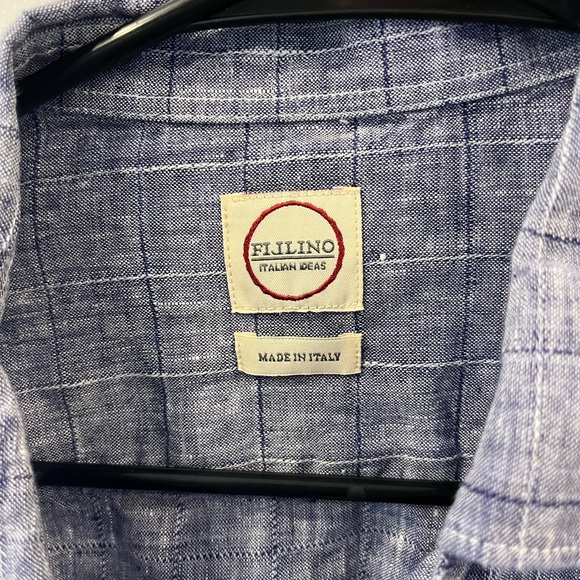 Men’s light weight linen button down shirt made in Italy! - Picture 2 of 2